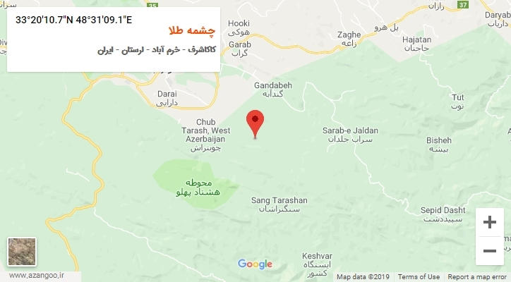 روستای چشمه طلا بر روی نقشه