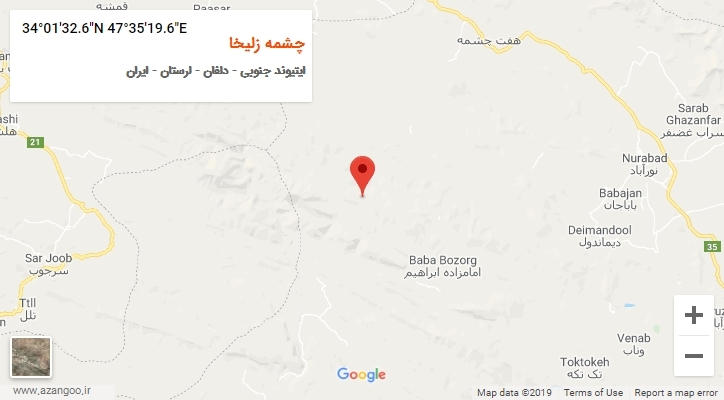 روستای چشمه زلیخا بر روی نقشه