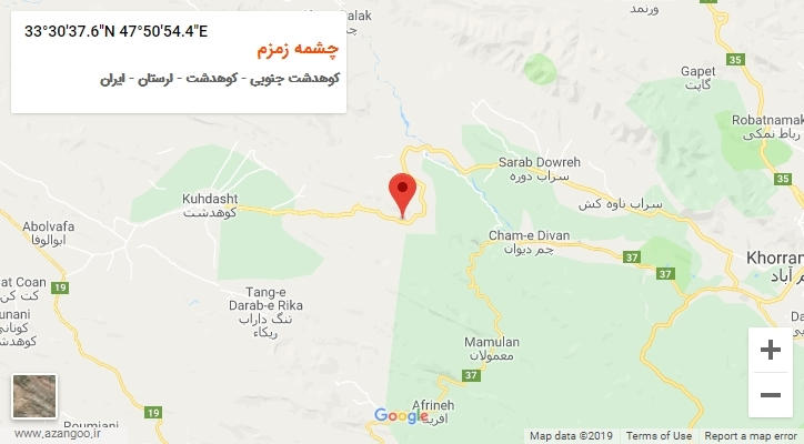 روستای چشمه زمزم بر روی نقشه