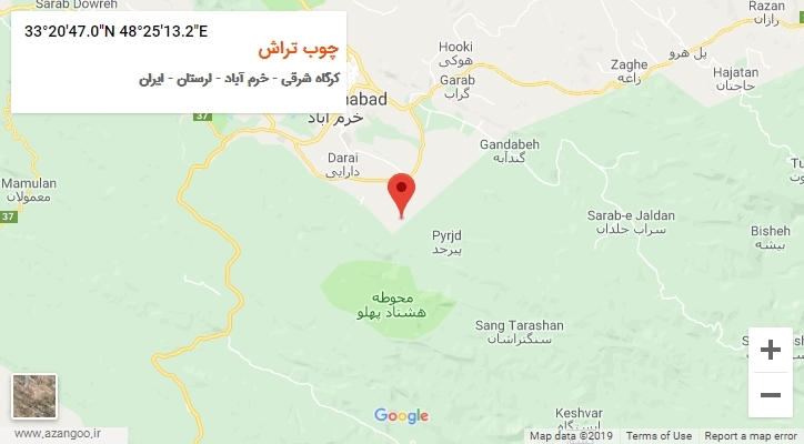 روستای چوب تراش بر روی نقشه