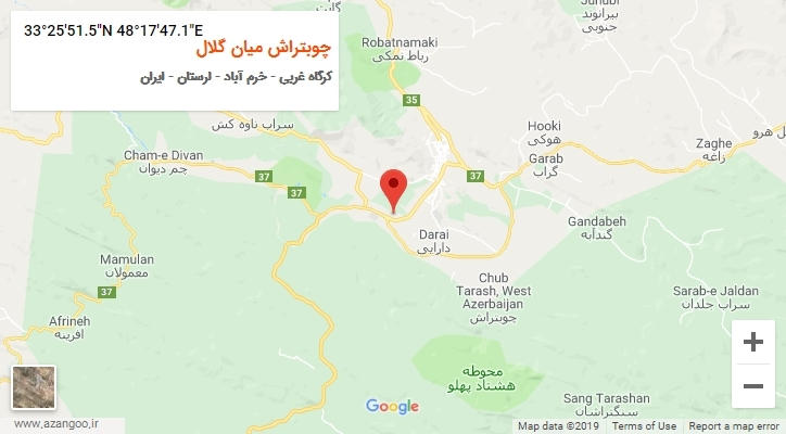 روستای چوبتراش میان گلال بر روی نقشه