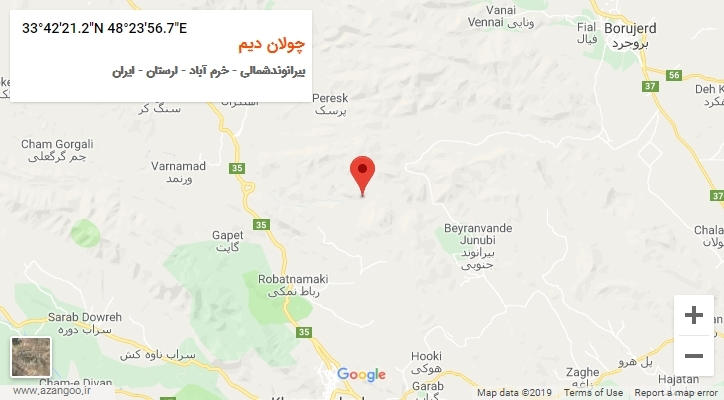 روستای چولان دیم بر روی نقشه