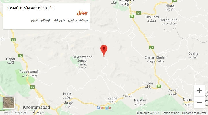 روستای چیابل بر روی نقشه