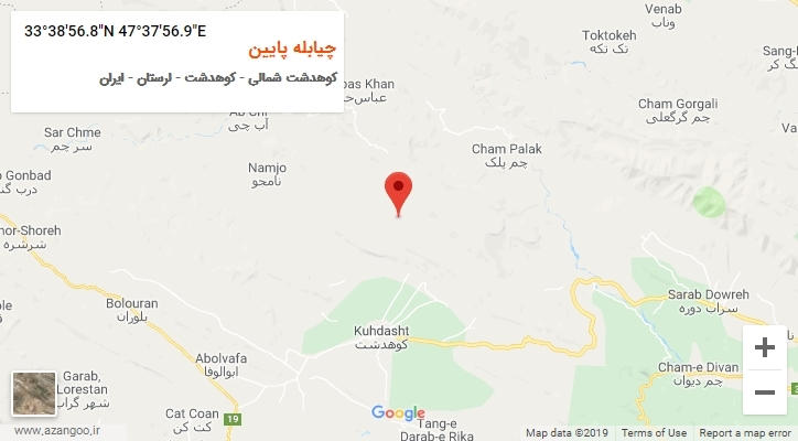 روستای چیابله پایین بر روی نقشه