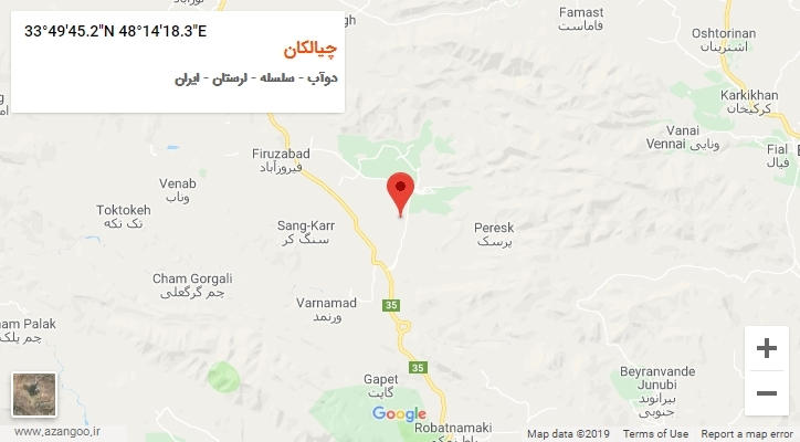 روستای چیالکان بر روی نقشه