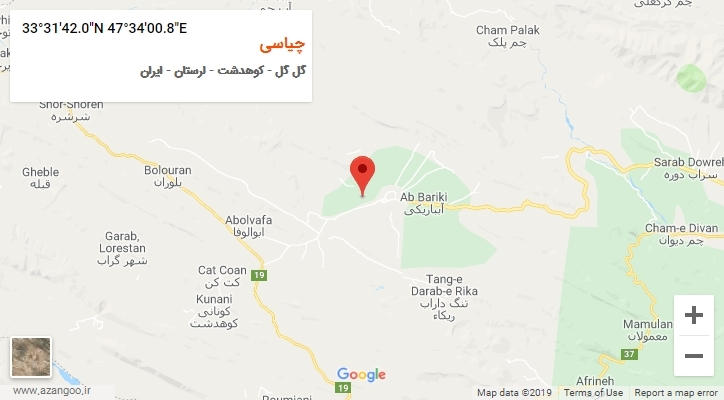 روستای چیاسی بر روی نقشه