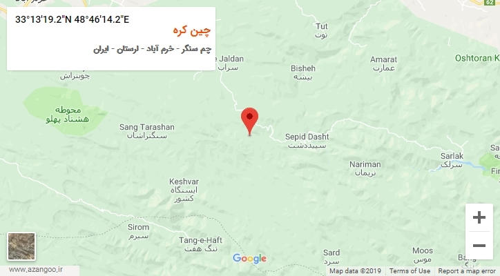 روستای چین کره بر روی نقشه