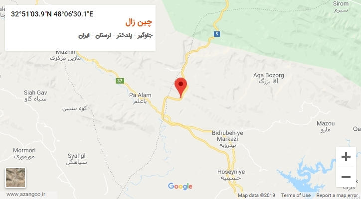 روستای چین زال بر روی نقشه