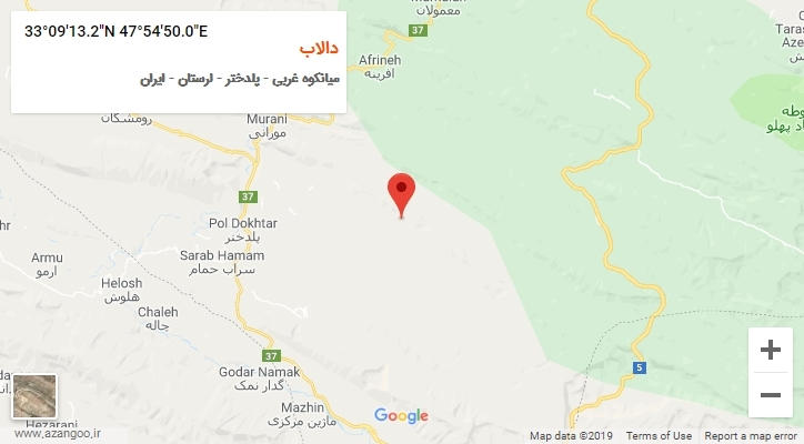 روستای دالاب بر روی نقشه