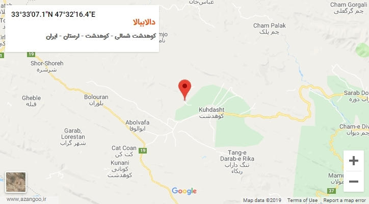 روستای دالاببالا بر روی نقشه