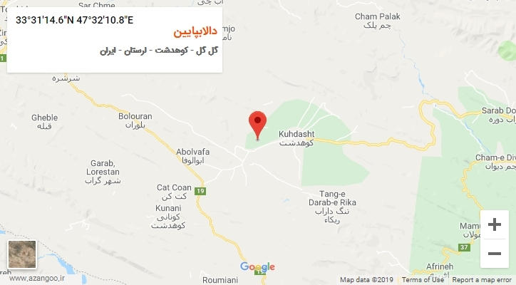 روستای دالابپایین بر روی نقشه