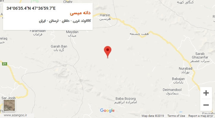 روستای دانه میسی بر روی نقشه