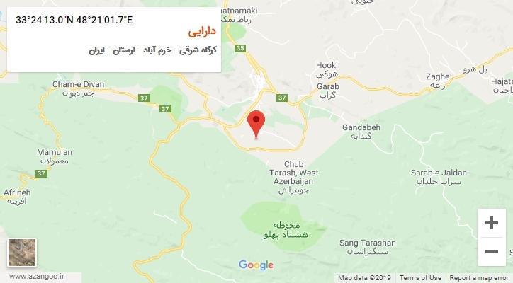 روستای دارایی بر روی نقشه
