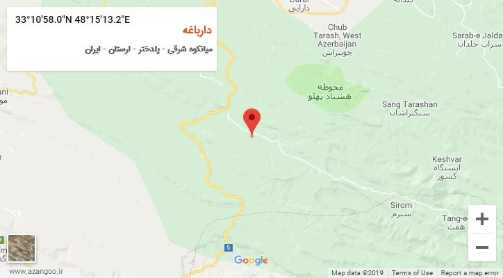 روستای دارباغه بر روی نقشه