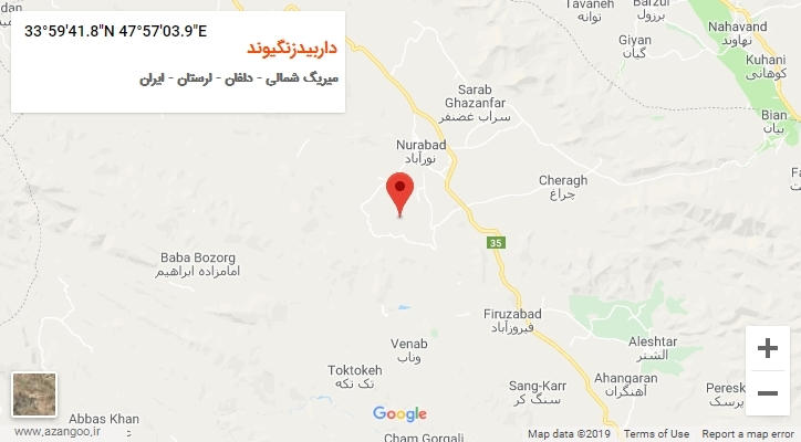 روستای داربیدزنگیوند بر روی نقشه