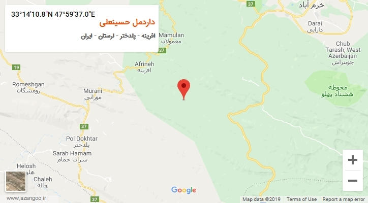 روستای داردمل حسینعلی بر روی نقشه