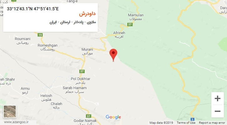 روستای داودرش بر روی نقشه