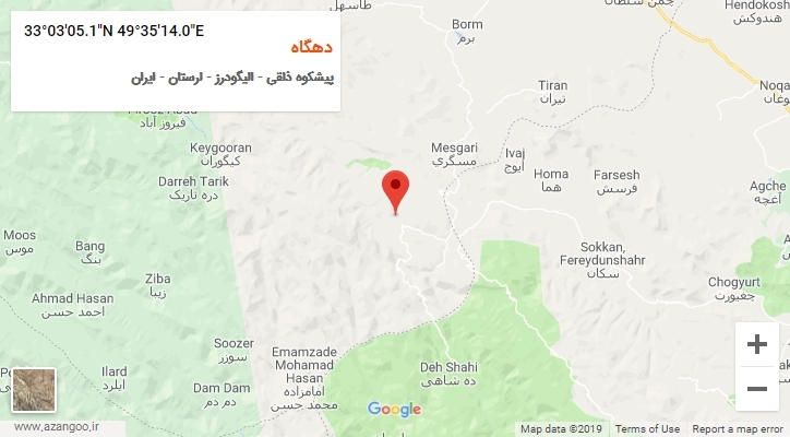 روستای دهگاه بر روی نقشه