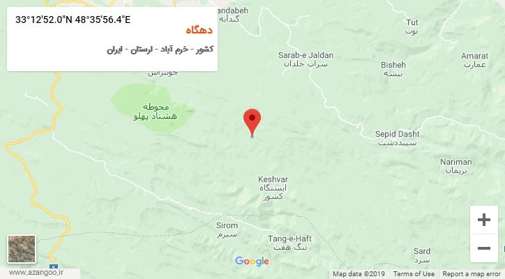 روستای دهگاه بر روی نقشه