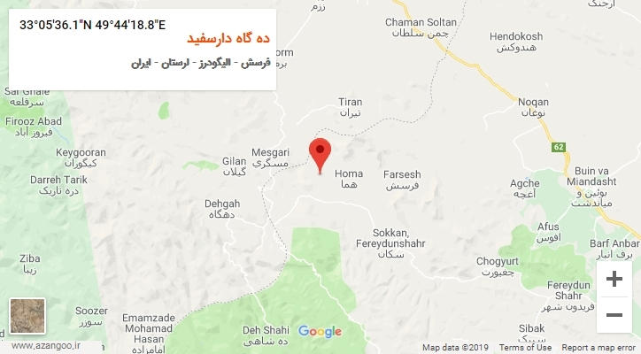 روستای ده گاه دارسفید بر روی نقشه