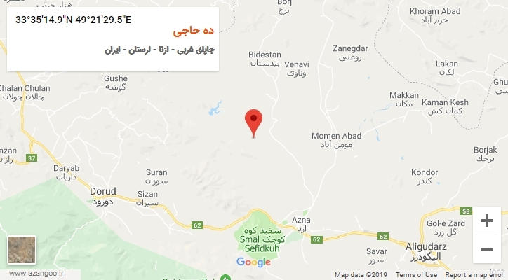 روستای ده حاجی بر روی نقشه