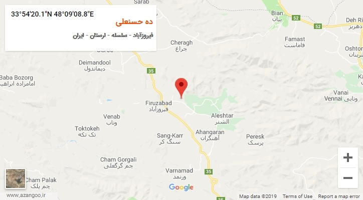 روستای ده حسنعلی بر روی نقشه