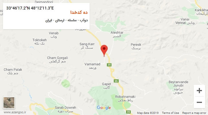 روستای ده کدخدا بر روی نقشه