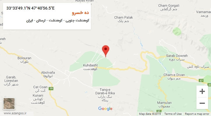 روستای ده خسرو بر روی نقشه