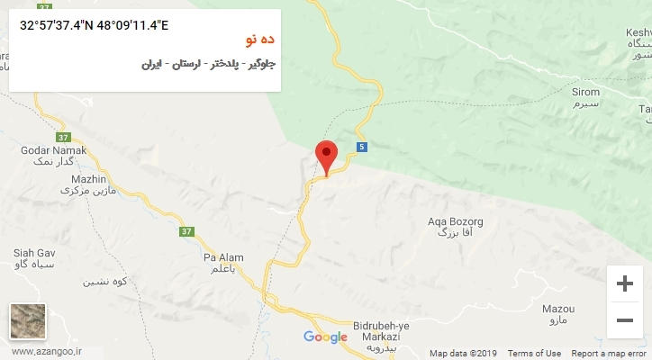 روستای ده نو بر روی نقشه