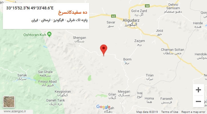 روستای ده سفیدکانسرخ بر روی نقشه