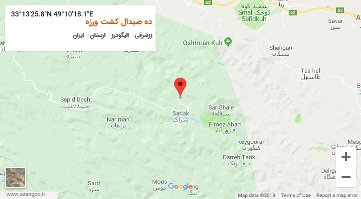 روستای ده صیدال کشت ورزه بر روی نقشه