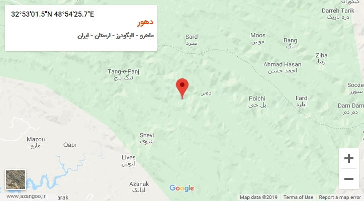 روستای دهور بر روی نقشه