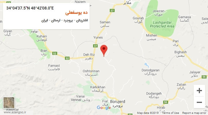 روستای ده یوسفعلی بر روی نقشه