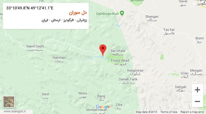 روستای دل سوران بر روی نقشه