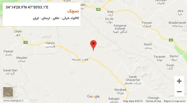 روستای دمچک بر روی نقشه