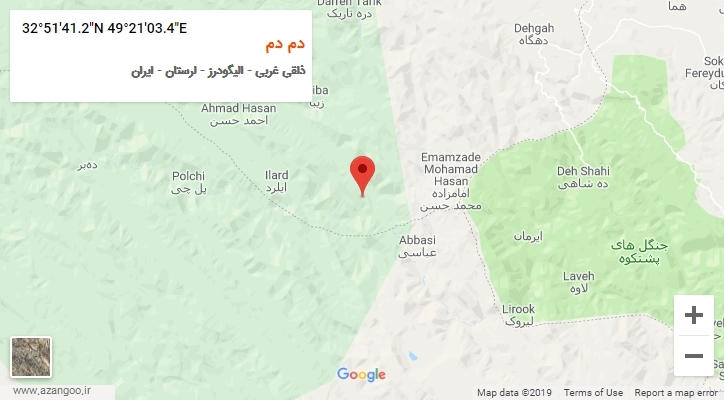روستای دم دم بر روی نقشه