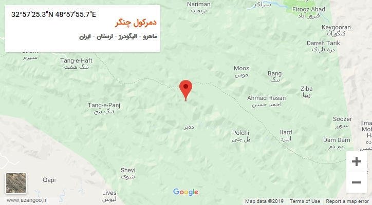 روستای دمرکول چنگر بر روی نقشه