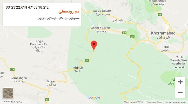 روستای دم رودسفلی بر روی نقشه