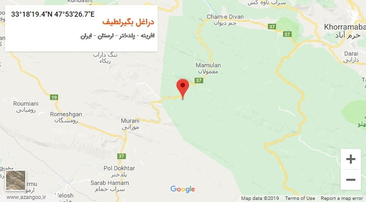روستای دراغل بگیرلطیف بر روی نقشه