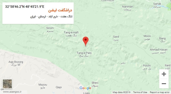 روستای دراشگفت لیشن بر روی نقشه