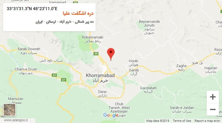 روستای دره اشگفت علیا بر روی نقشه