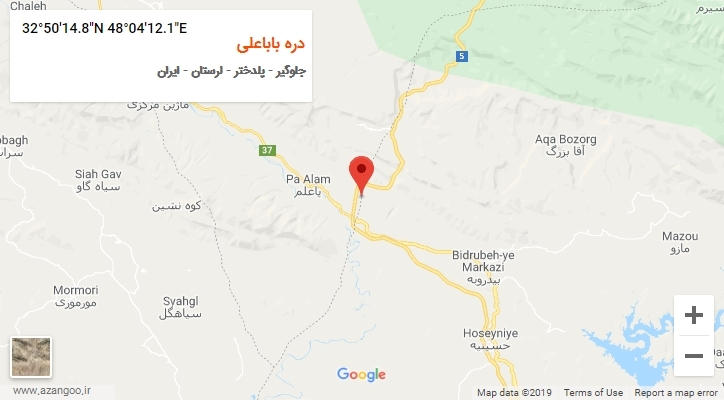 روستای دره باباعلی بر روی نقشه