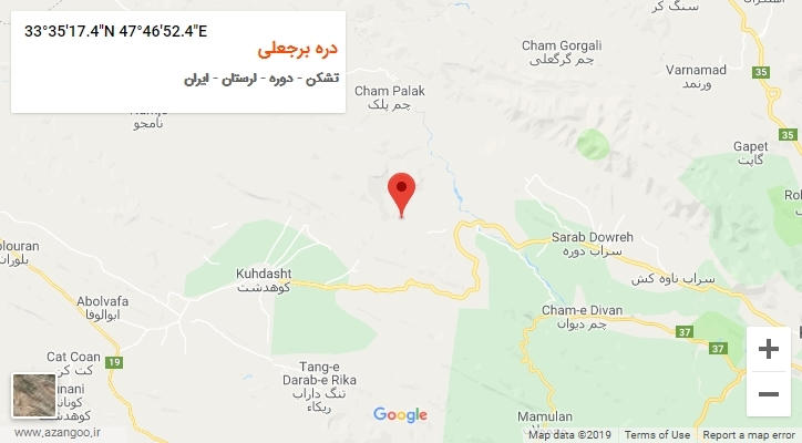 روستای دره برجعلی بر روی نقشه