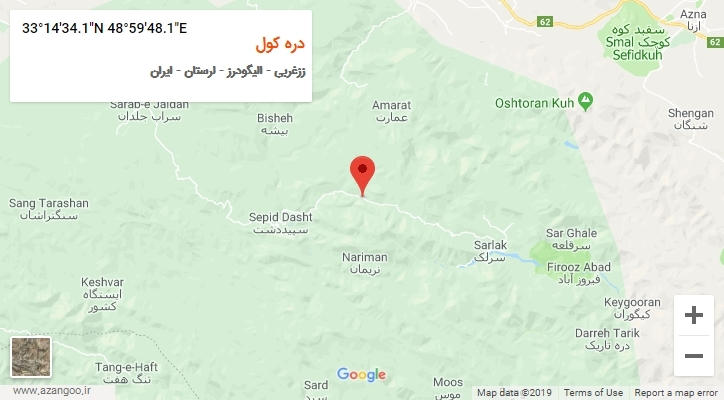 روستای دره کول بر روی نقشه