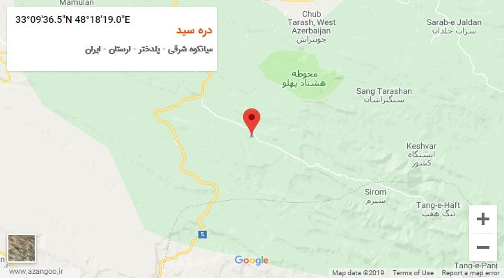 روستای دره سید بر روی نقشه