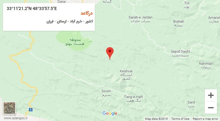 روستای درکاعد بر روی نقشه