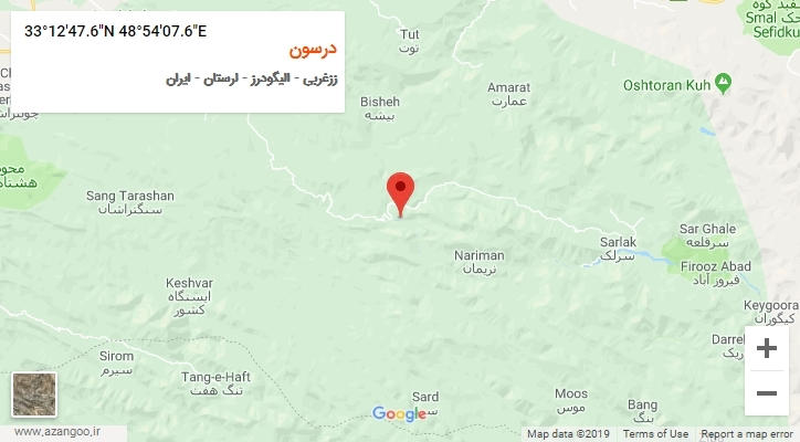 روستای درسون بر روی نقشه