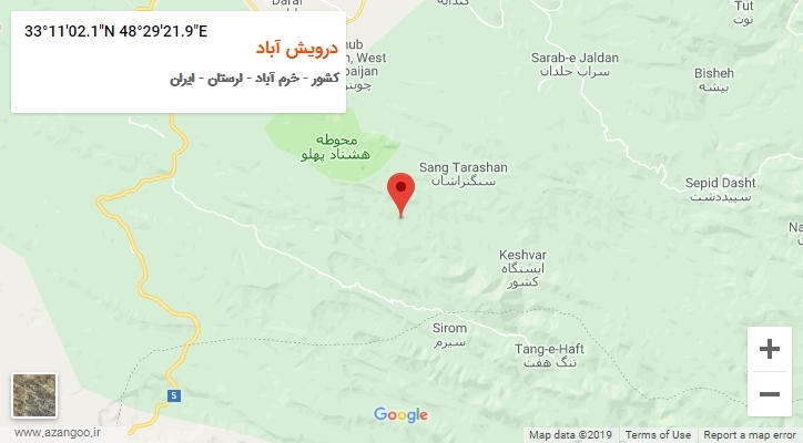 روستای درویش آباد بر روی نقشه