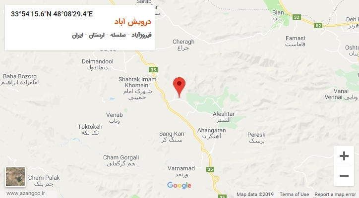 روستای درویش آباد بر روی نقشه