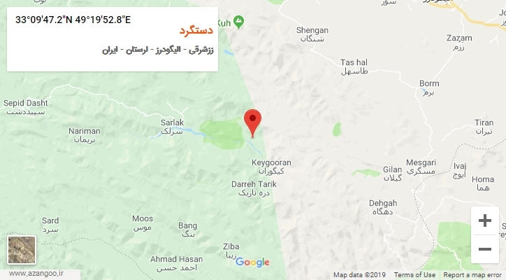 روستای دستگرد بر روی نقشه